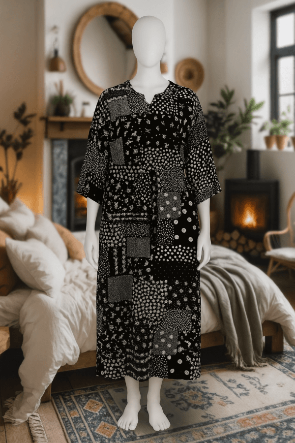 پیراهن نخی یقه دلبری کد 0270